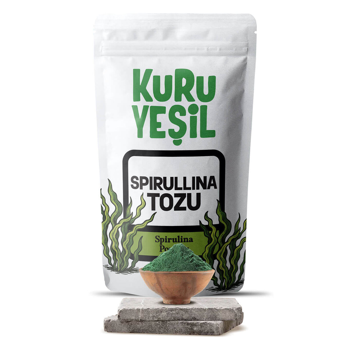 Kuru Yeşil Organik Spirulina Tozu 100 GR | Yeşil Yosun