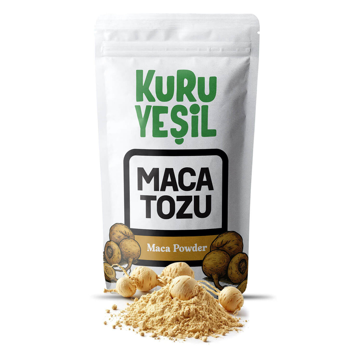 Kuru Yeşil Organik Maca Tozu (Maka Tozu) 100 GR - Organic Maca Powder