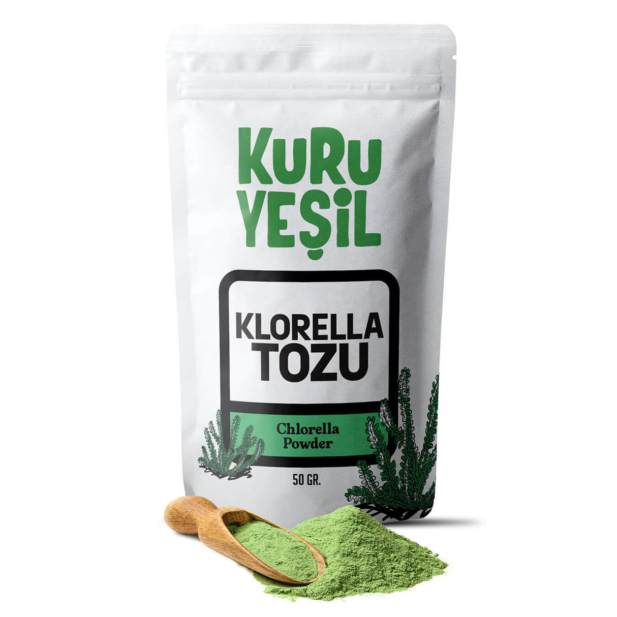Kuru Yeşil Klorella Tozu 50 GR | Yosun Tozu