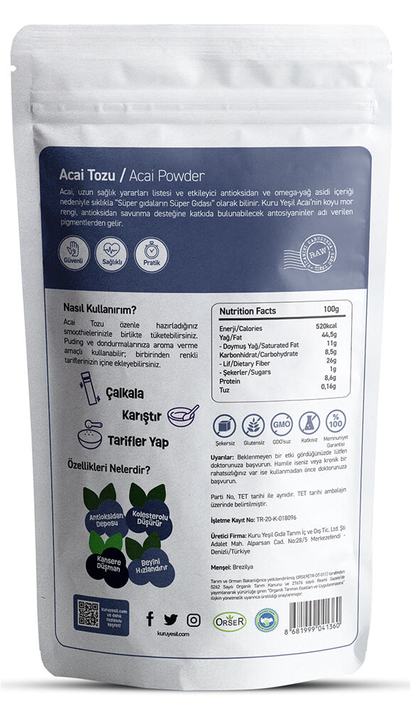 Organik Acai Tozu 50 gr - Organic Acai Powder