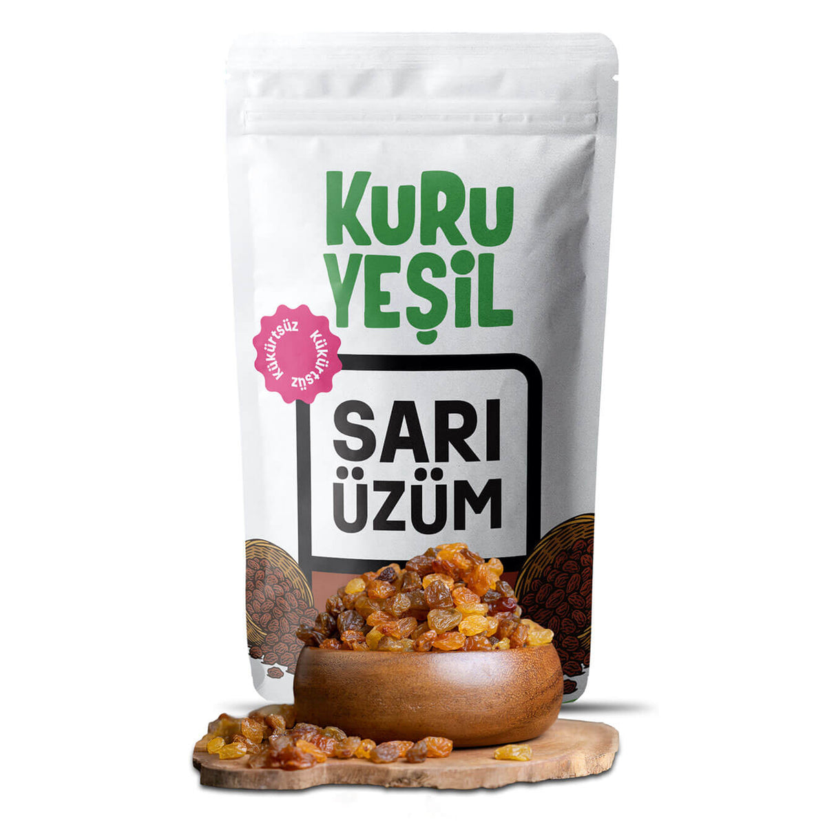 Sarı Kuru Üzüm 100 gr – Manisa Yöresi | Kükürtsüz ve Doğal Atıştırmalık | Kuru Yeşil