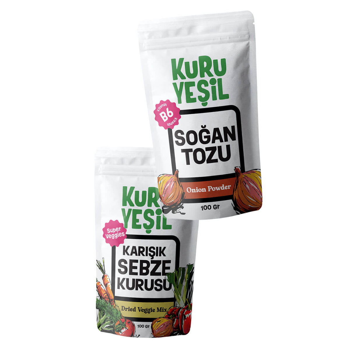 Yerli Soğan Tozu - Yerli Sebze Karışımı 2x100 Gr