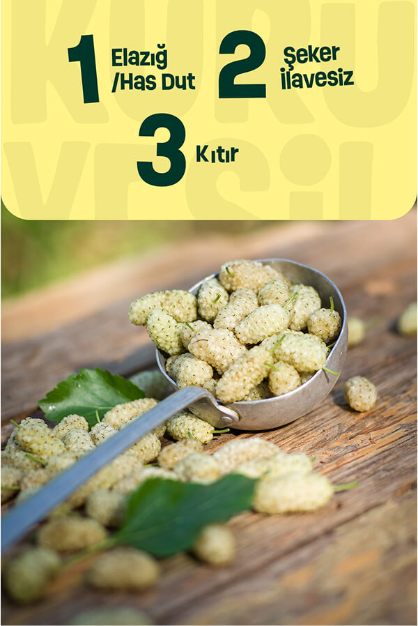 Dried White Mulberry 150 gr | No Sugar Added, No Additives