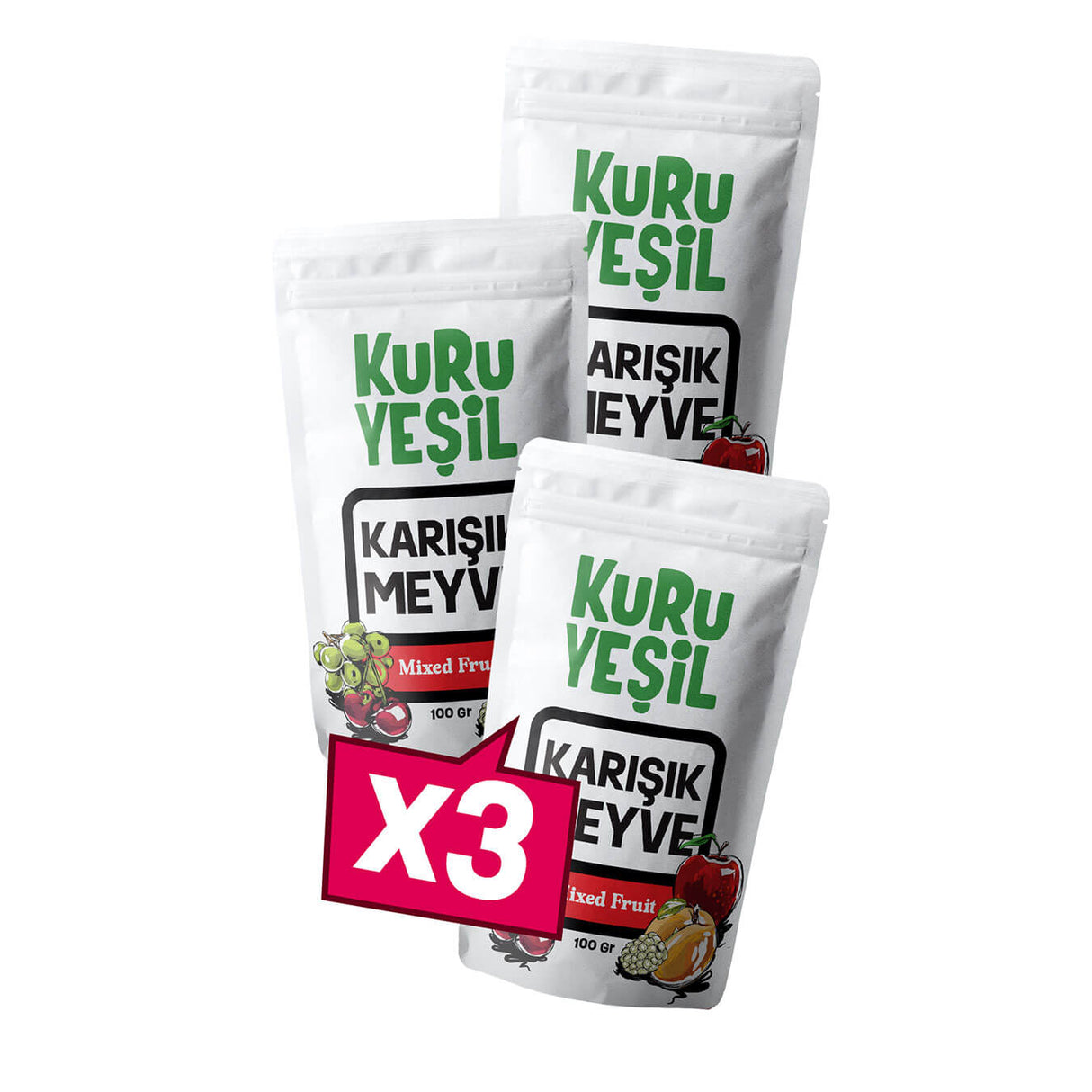 Karışık Kuru Meyve 300 gr | Doğal Granola Harcı | Kuru Yeşil