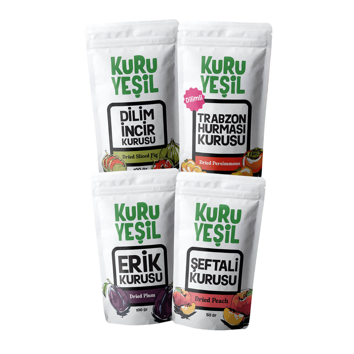 Kuru Meyve Paketi | Kuru İncir - Kuru Erik - Cennet Hurması - Kuru Şeftali