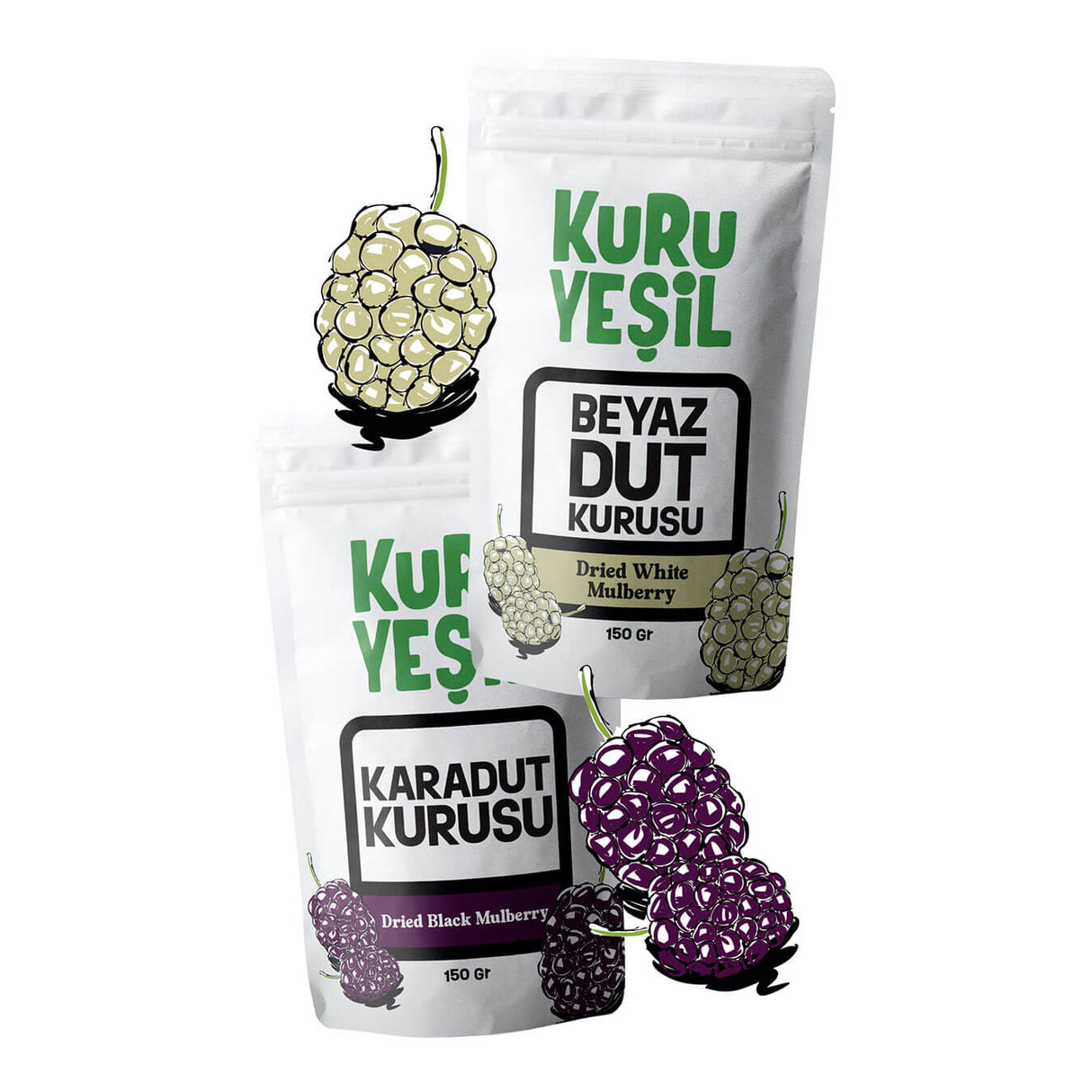 Dut Kurusu Paketi | Beyaz Dut Kurusu 150 gr - Karadut Kurusu 150 gr