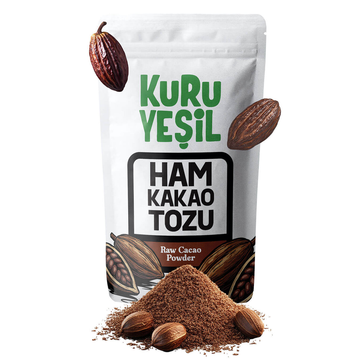 Ham Kakao Tozu – Katkısız Doğal Saf Kakao 150 gr | Kuru Yeşil