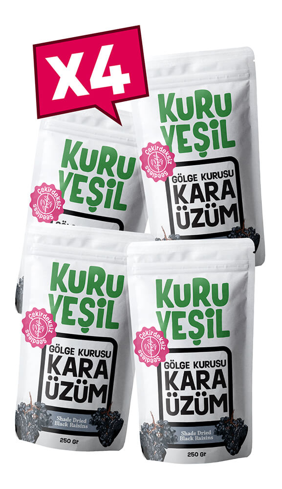 Black Raisins Without Seed 4x250 gr