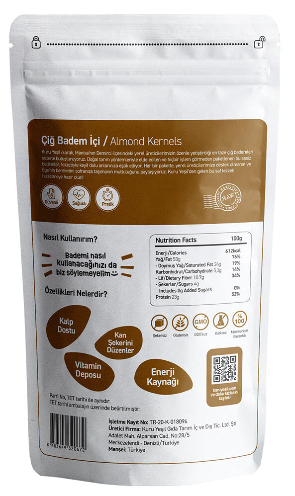 Yerli Çiğ Badem İçi 1000 gr