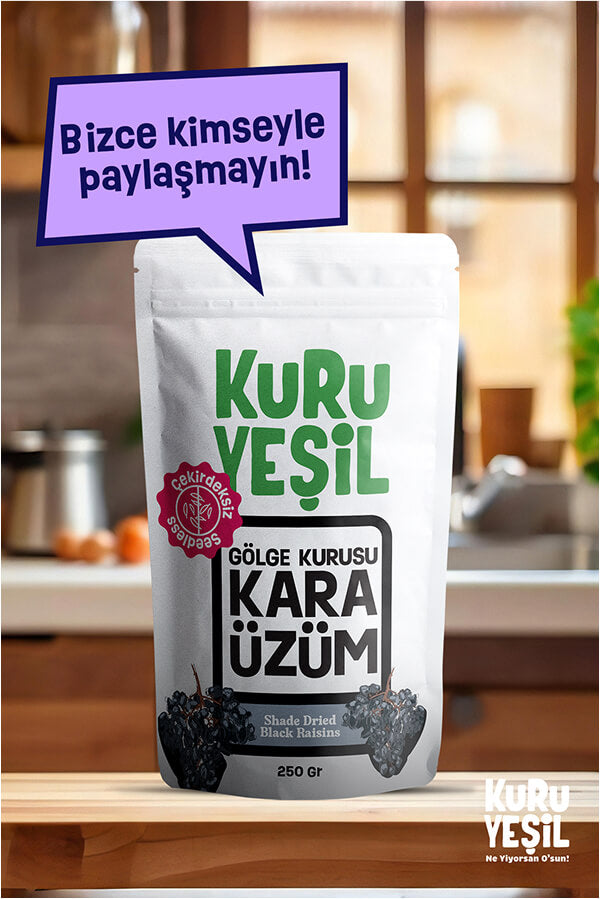 Çekirdeksiz Siyah Kuru Üzüm 500 Gr | Gölge Kurusu