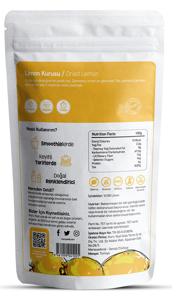 Doğal Limon Kurusu 50 gr