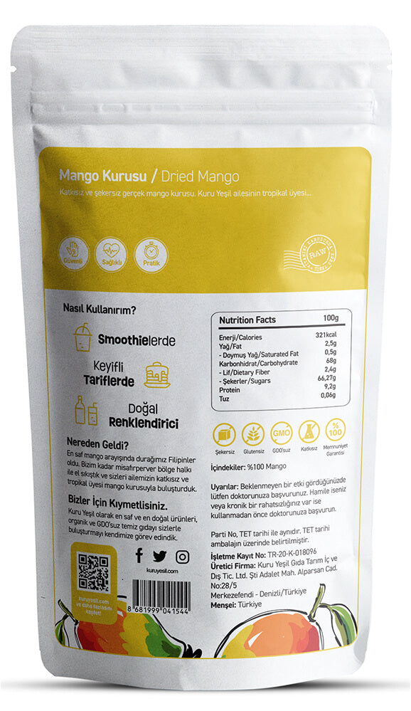 Mango Kurusu 50 Gr | Kuru Meyve | Şeker İlavesiz