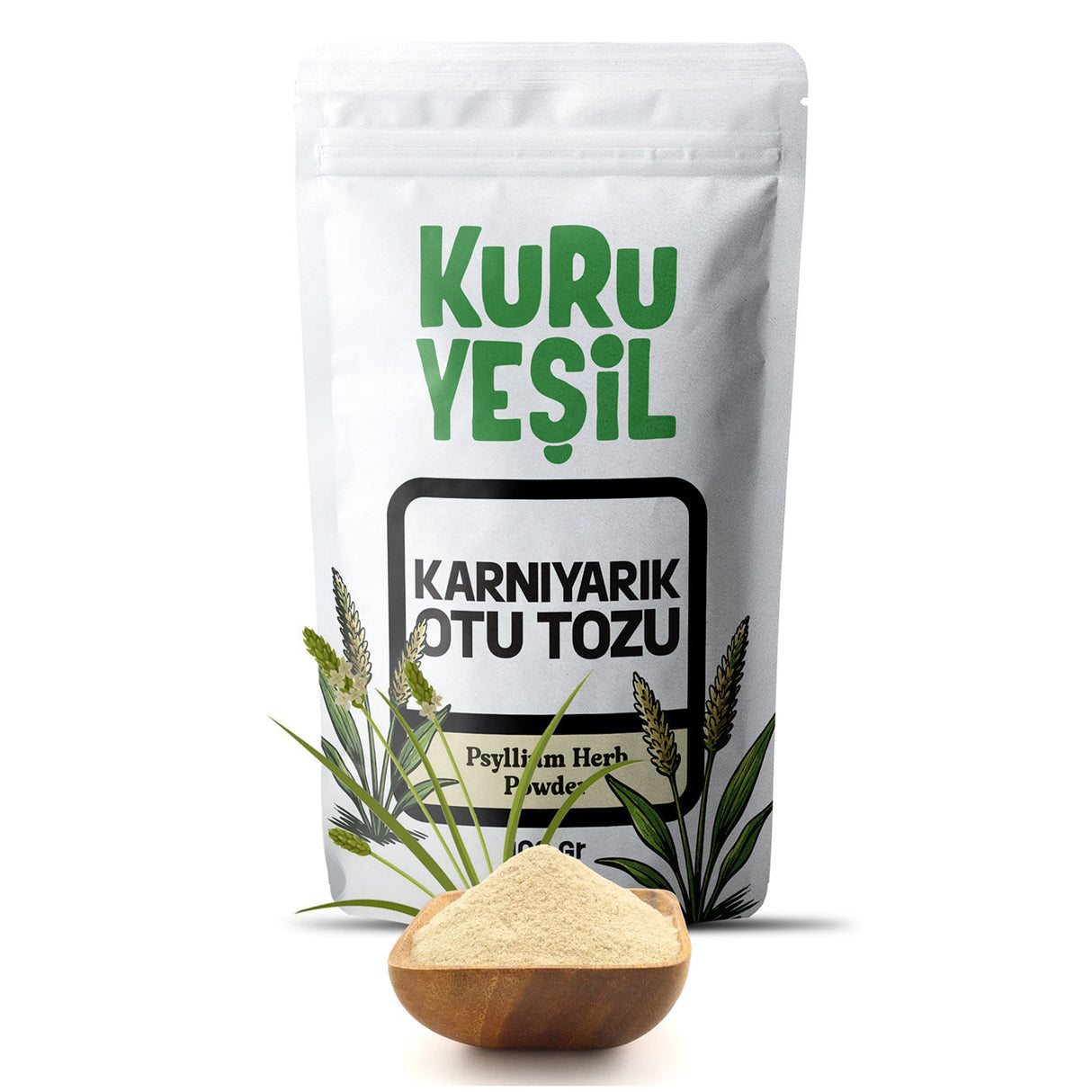 Karnıyarık Otu Tozu (Psyllium) – 200 gr Doğal Lif Kaynağı | Glutensiz | Kuru Yeşil