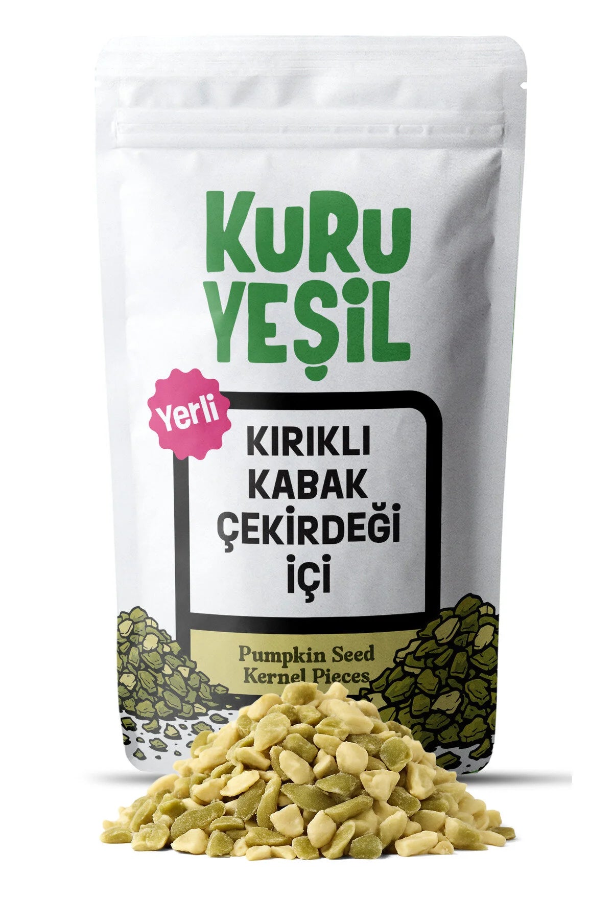 Kırıklı Kabak Çekirdeği İçi – Yerli Üretim Doğal Kabak Çekirdeği 1 Kg | Kuru Yeşil