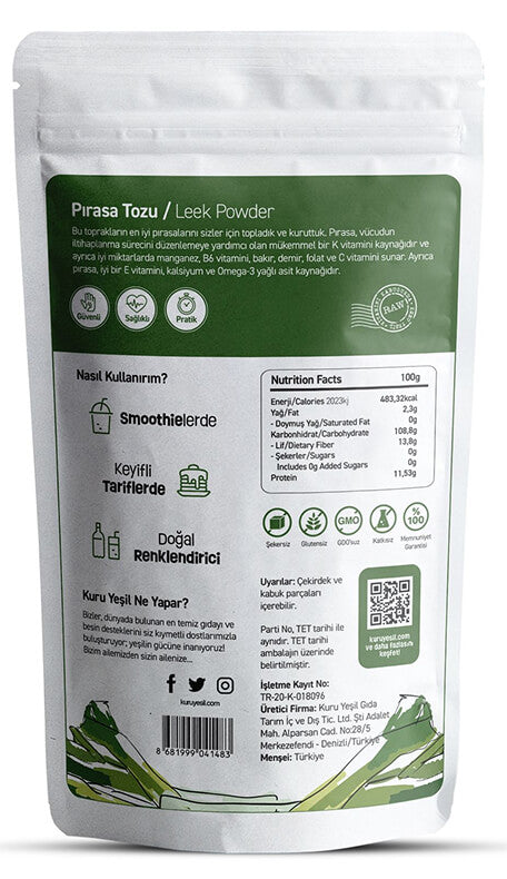 Pırasa Tozu 100 gr | Sebze Tozları, Kurutulmuş Sebze