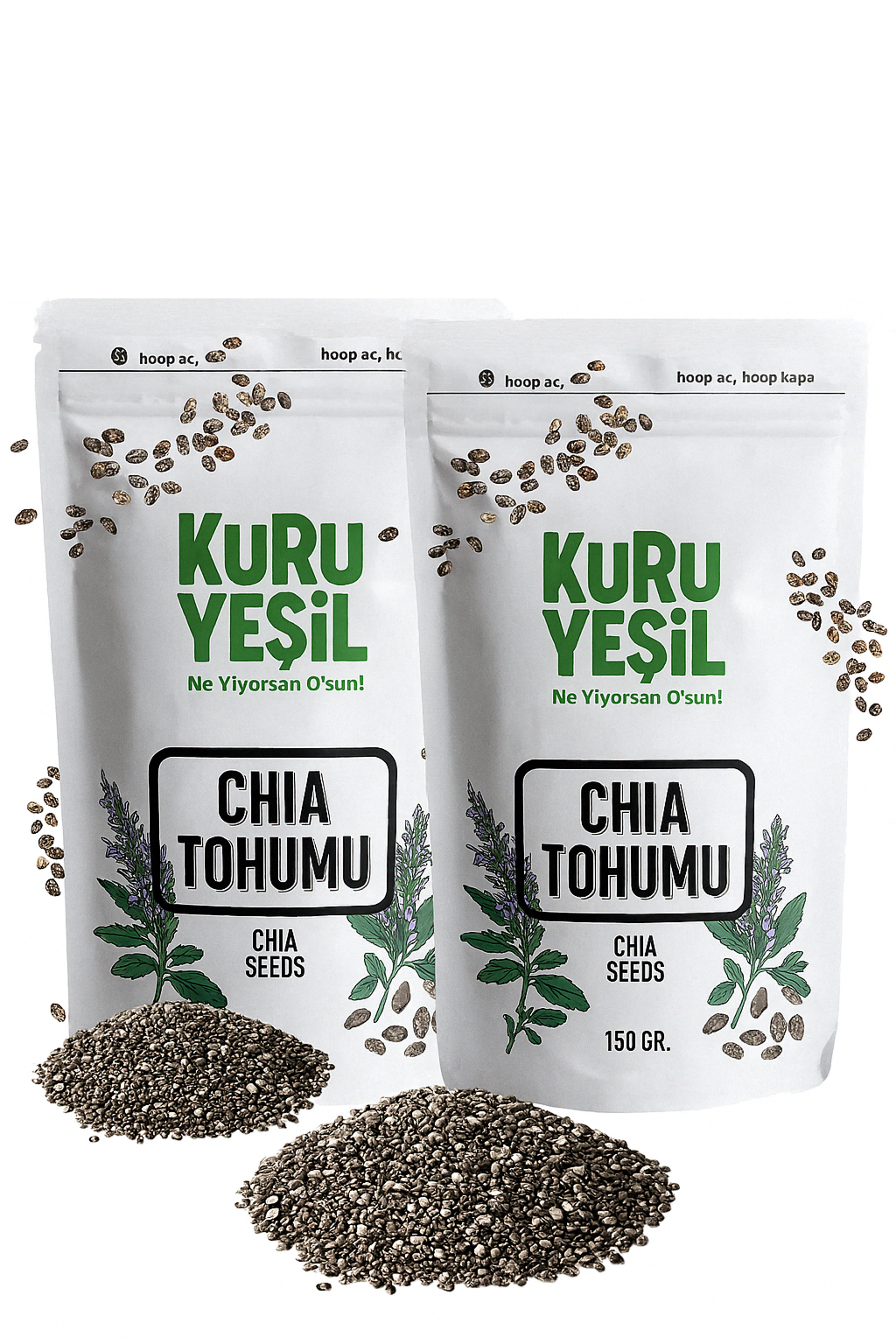 Chia Tohumu – Çiya Tohumu | Doğal Süper Gıda 300 gr | Kuru Yeşil
