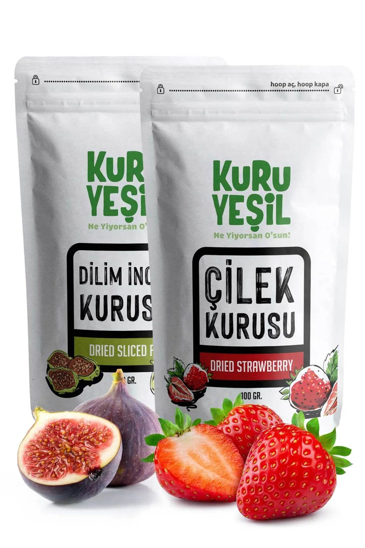 Çilek Kurusu 50 gr - Dilimli İncir Kurusu 100 gr