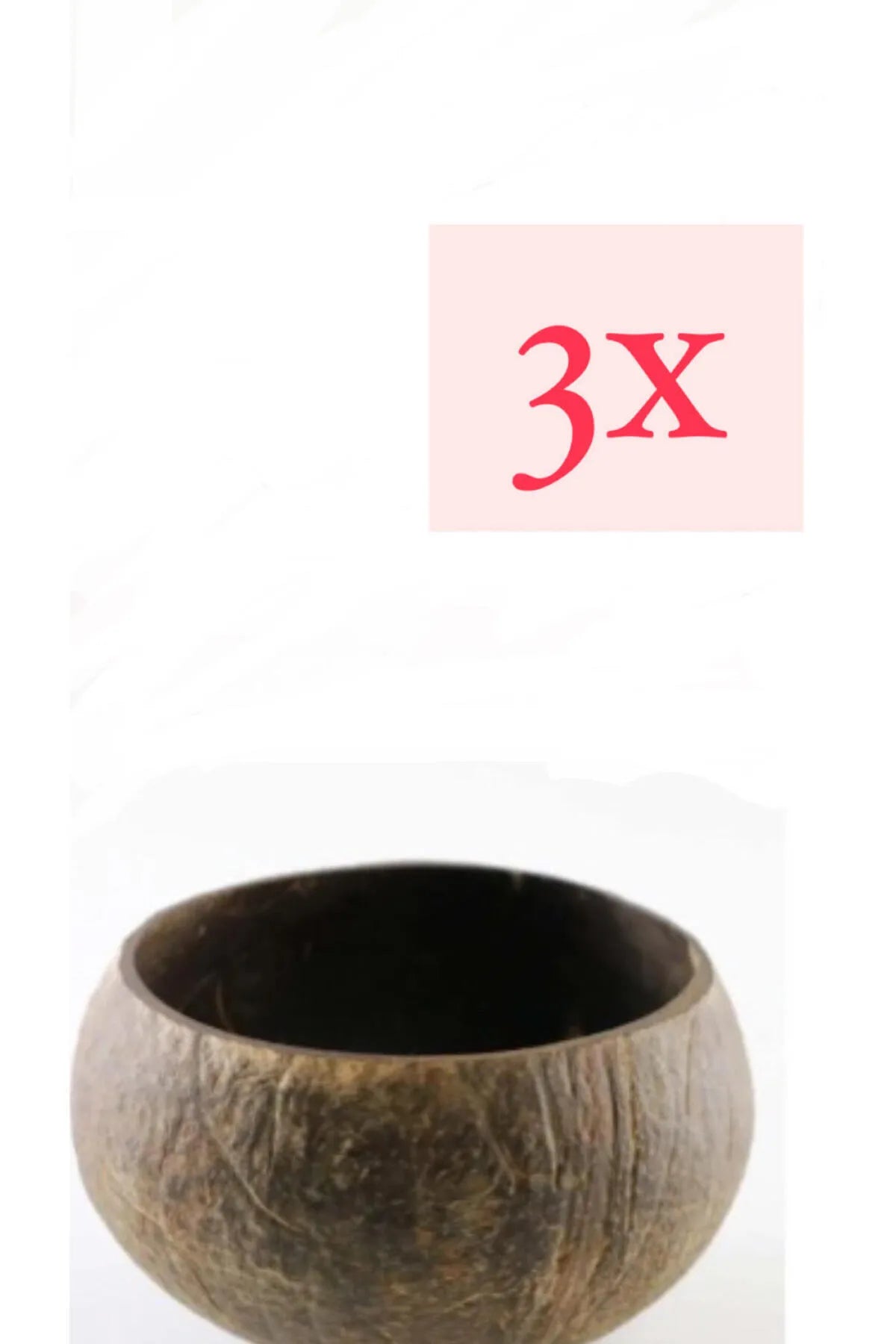 Hindistan Cevizi Kase Natural Jumbo 3'lü Paket