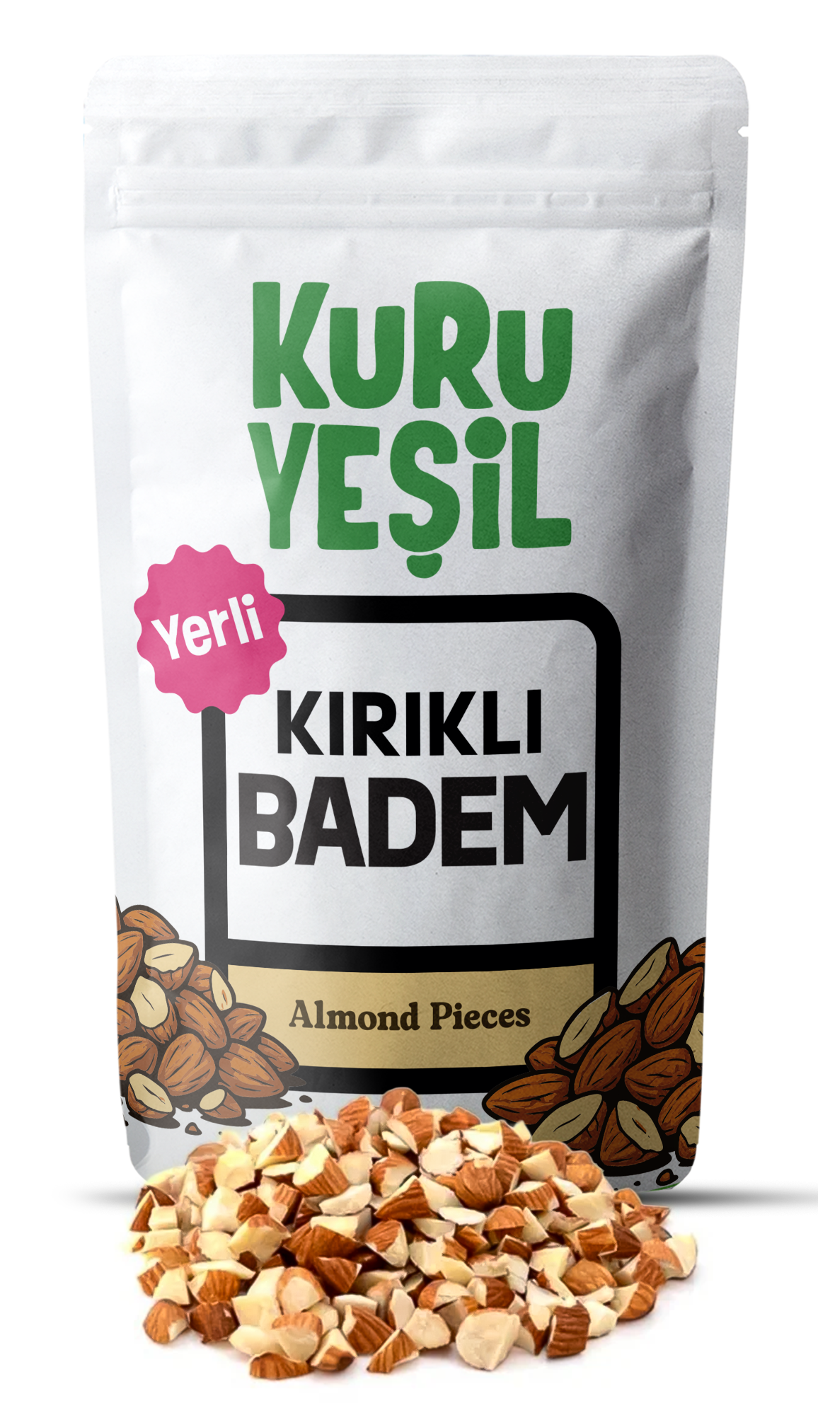 Badem İçi Çiğ 250 gr – Yerli Kırıklı Katkısız Doğal Badem | Kuru Yeşil