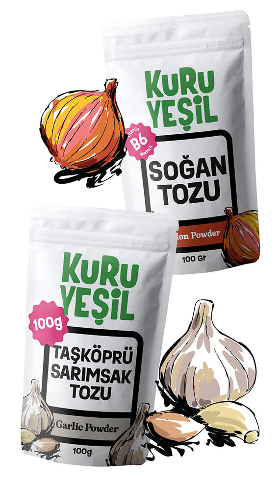 Yerli Sarımsak Tozu - Yerli Soğan Tozu 2x100 gr