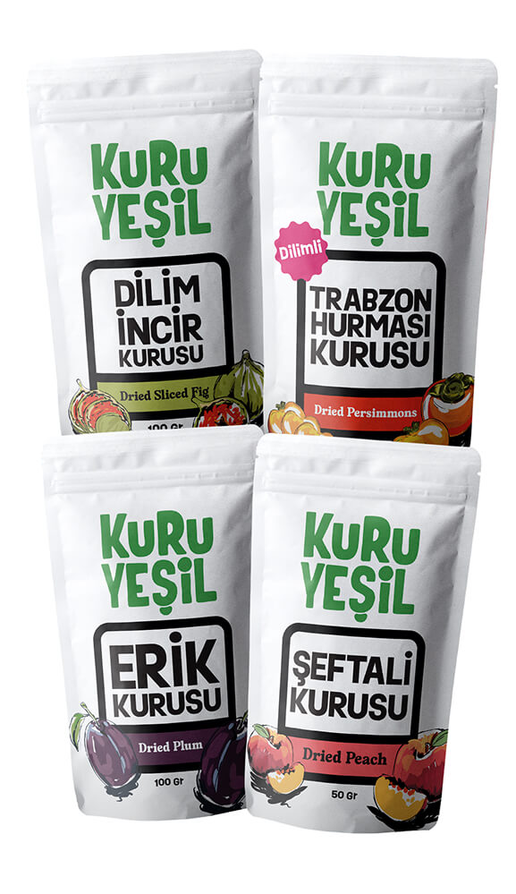 Kuru Meyve Paketi | Kuru İncir - Kuru Erik - Cennet Hurması - Kuru Şeftali