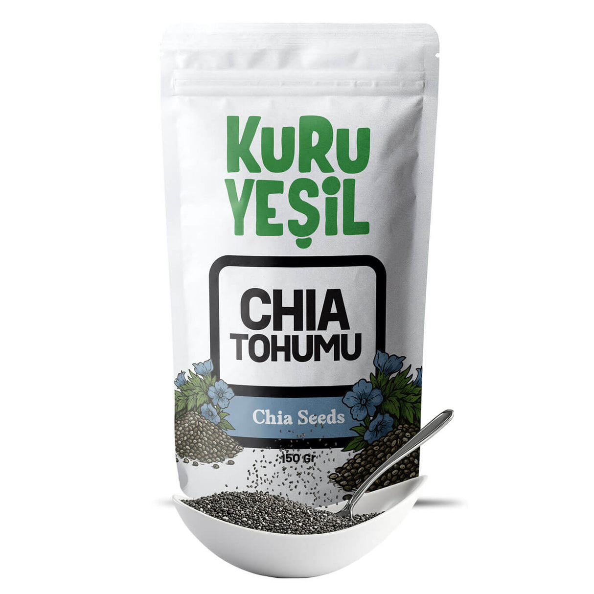 Chia Tohumu – Çiya Tohumu | Organik Doğal Süper Gıda 150 gr | Kuru Yeşil