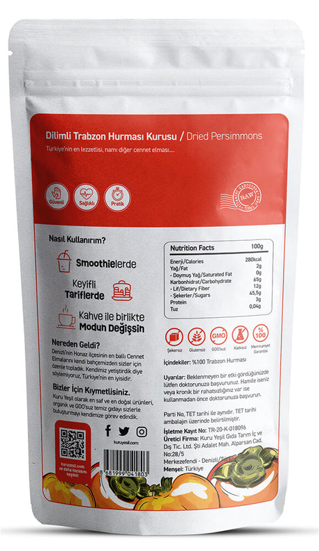 Dilimli Trabzon Hurması (Cennet Elması) 50 gr