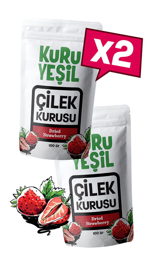 Doğal Çilek Kurusu 2x50 Gr | Şekersiz ve Katkısız Meyve Kurusu