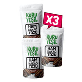 Ham Kakao Tozu – Katkısız Doğal Saf Bitter Kakao 3x150 gr | Kuru Yeşil