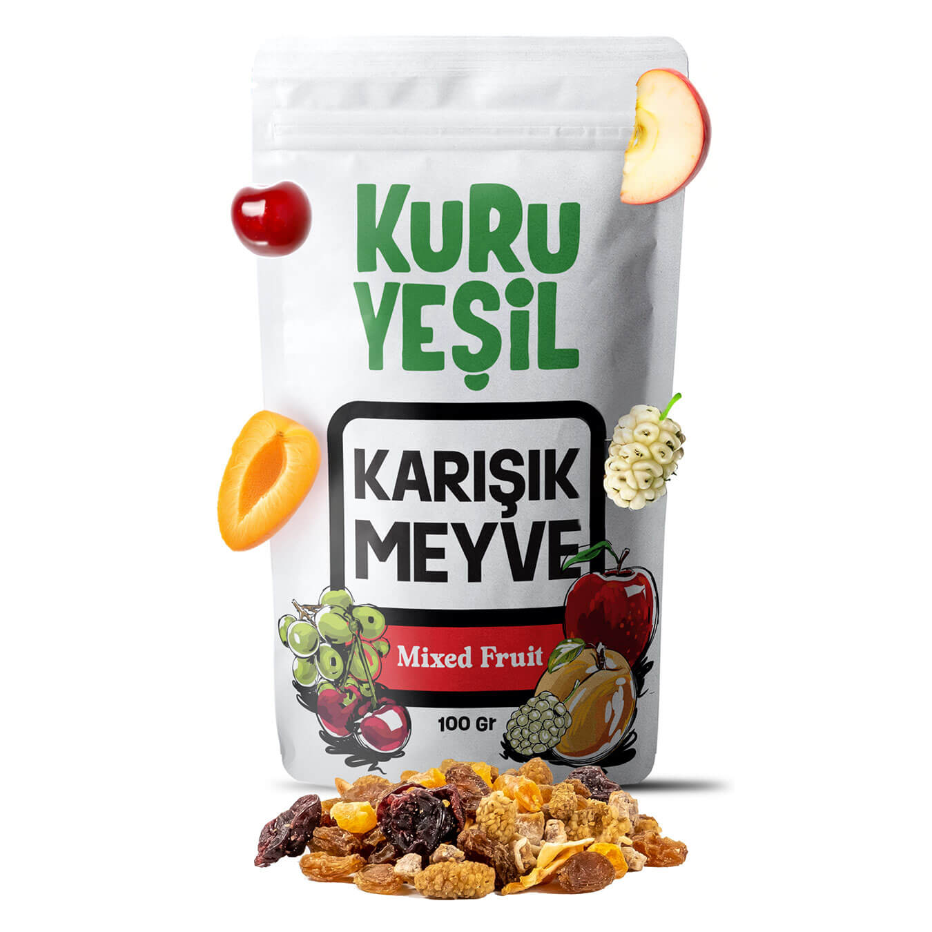 Karışık Kuru Meyve 100gr | Doğal Granola Harcı | Kuru Yeşil