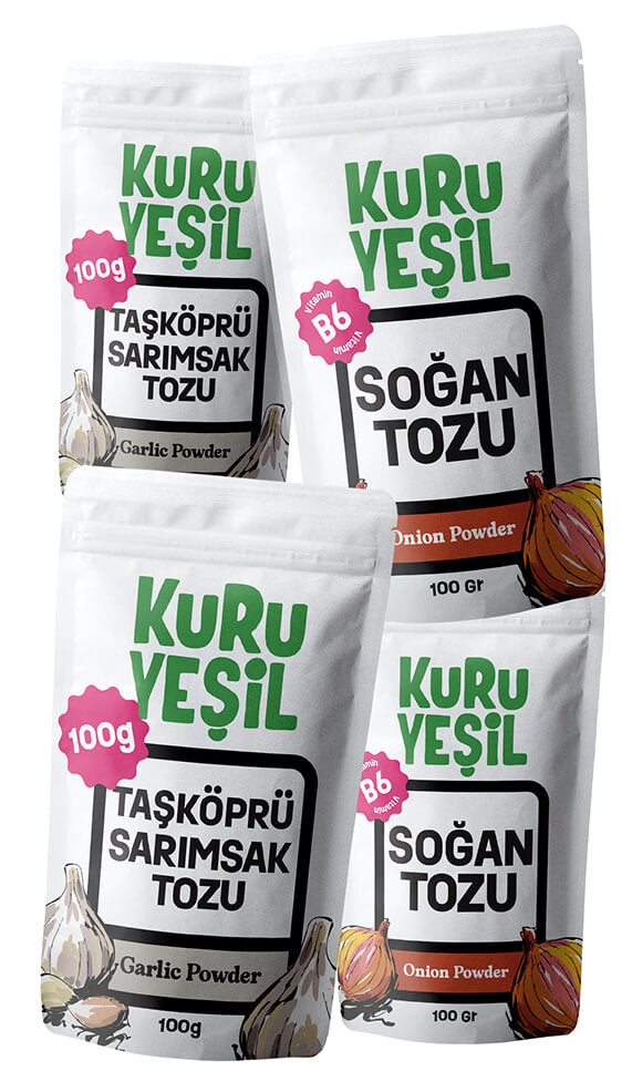 Zwiebelpulver 200 Gr - Knoblauchpulver 200 Gr | Rein natürlich
