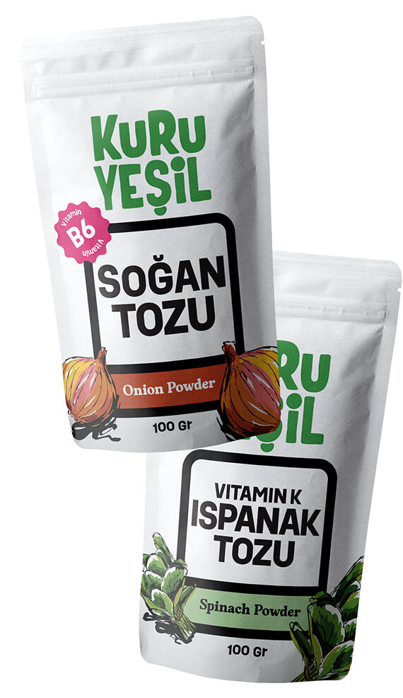 Lokales Zwiebelpulver - Lokales Spinatpulver 100 gr 2er Pack