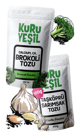 Lokales Knoblauchpulver 100 gr – Lokales Brokkolipulver 100 gr | Rein, natürlich