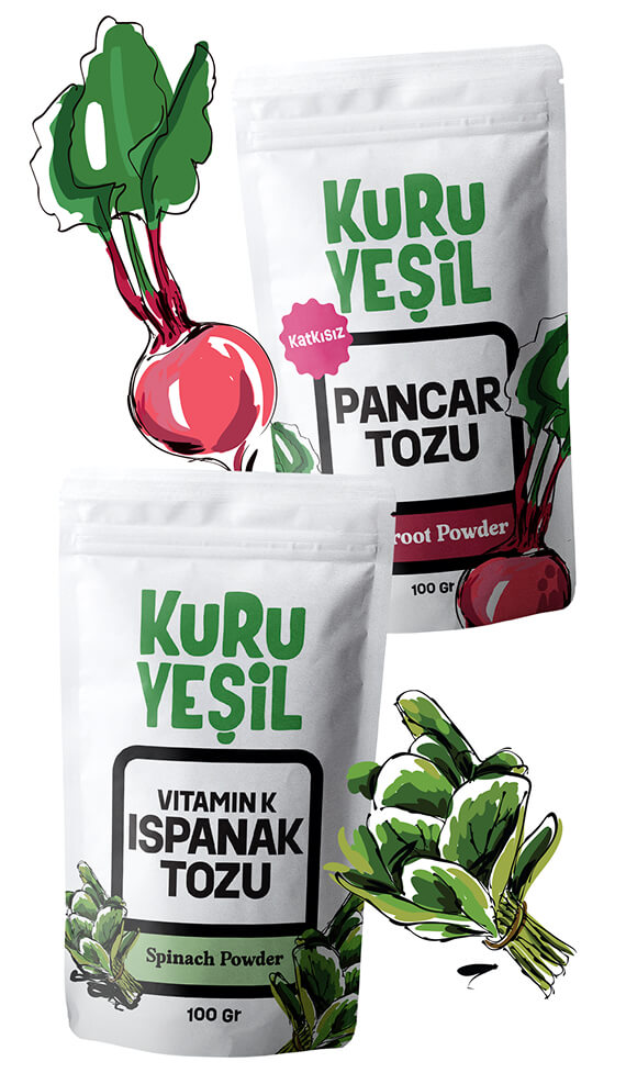 Spinatpulver 100 gr - Rote Bete Pulver 100 gr | Lokales Produkt, natürlicher Farbstoff