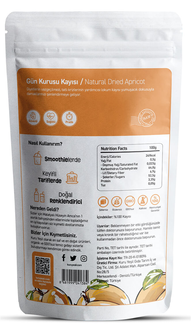 Sun Dried Apricots Jumbo Size 250 gr