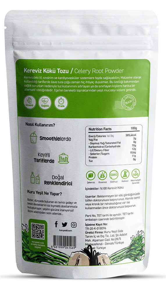 Kereviz Kökü Tozu 100 Gr | Sebze Tozu