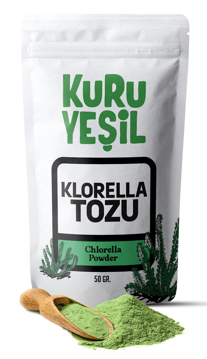 Trockenes grünes Chlorella-Pulver 50 GR | Seetangpulver