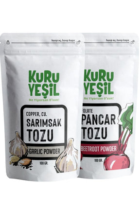 Yerli Pancar Tozu 100 gr - Yerli Sarımsak Tozu 100 gr | Doğal Sebze Tozu