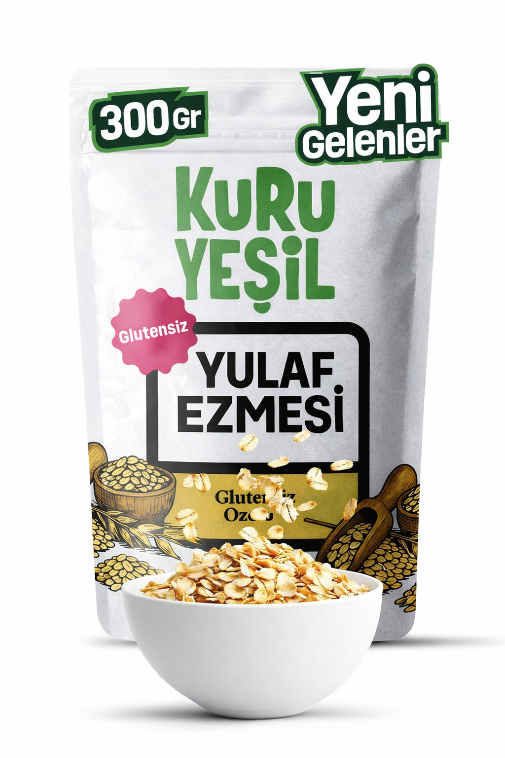 Glutensiz Yulaf Ezmesi 300 Gr – Doğal ve Katkısız | Kahvaltılık Lif Kaynağı | Kuru Yeşil